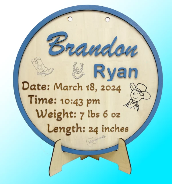 Name and Birthdate Wall Plaque - Image 4