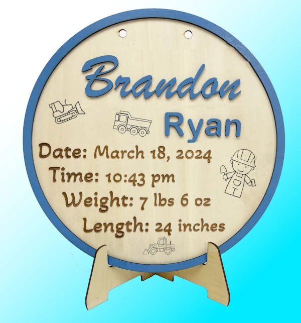 Name and Birthdate Wall Plaque - Image 5