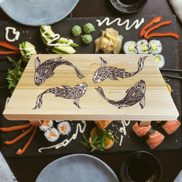 01 - Japanese Wooden Sushi Serving Tray - Image 6