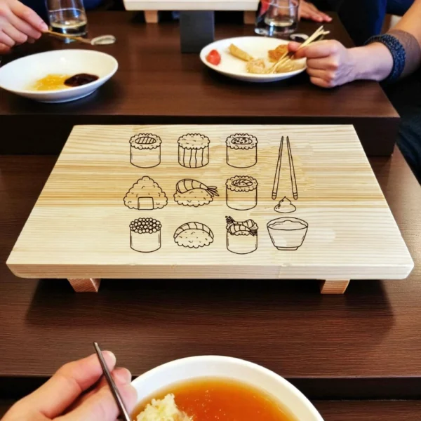 01 - Japanese Wooden Sushi Serving Tray