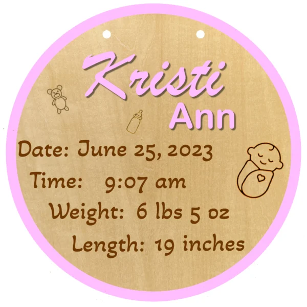Name and Birthdate Wall Plaque - Image 2
